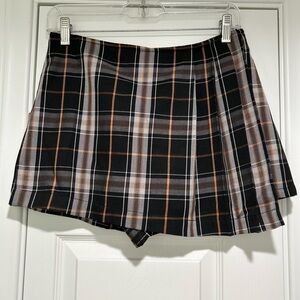 Plaid pleated skort